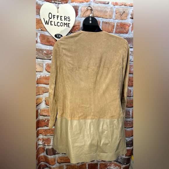 Chico’s sz3 Leather Suede Tan lightweight snaps jacket 16/18 XL GUC SOFT - Picture 7 of 9
